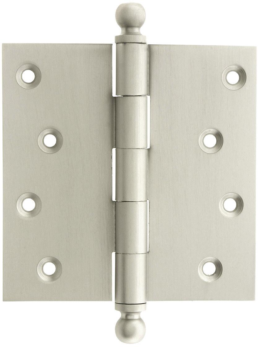 4-Inch Solid Brass Door Hinge With Ball Finials